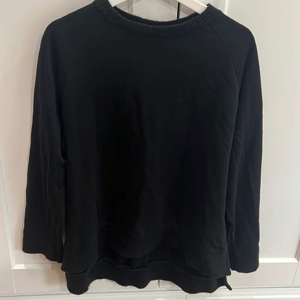 ALLSAINTS black oversized sweatshirt with sweater trim
